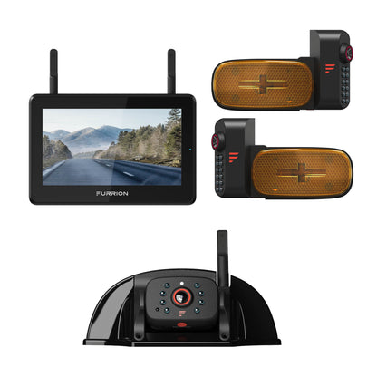 Furrion Vision S®+ RV Backup Camera System - 5" Monitor, Side Cameras, Rear Sharkfin Camera # FOS5HTAEN