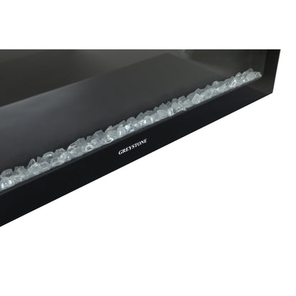 Greystone Black Fireplace with Crystal Log Set