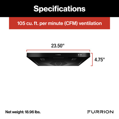 Furrion 12V Ductless RV Range Hood with Charcoal Filter