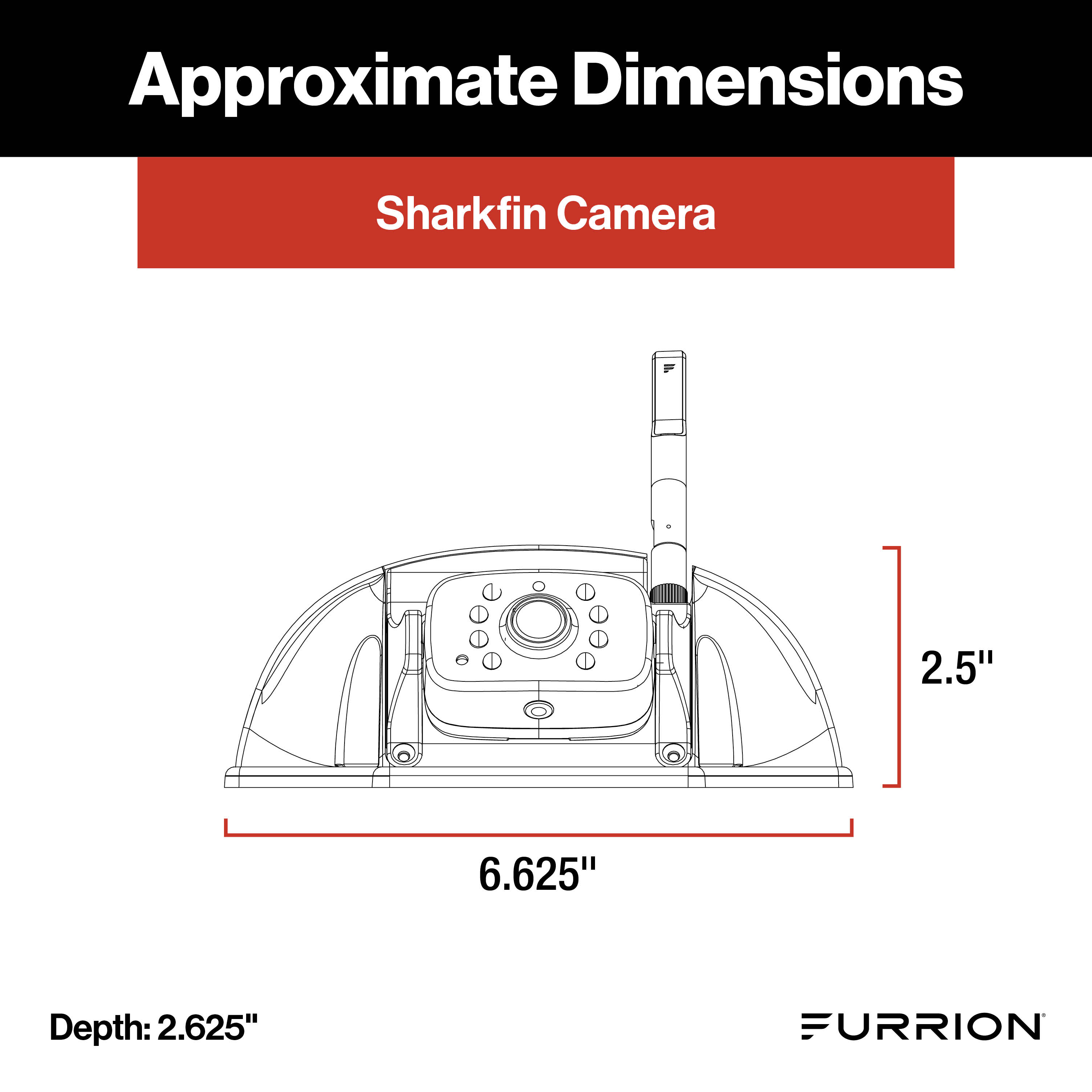 Furrion Vision S®+ RV Observation System - 7" Monitor, Side Cameras with LED Marker Lights, Sharkfin Camera, Rear Camera with LED Marker Light #FOS7HTAPM
