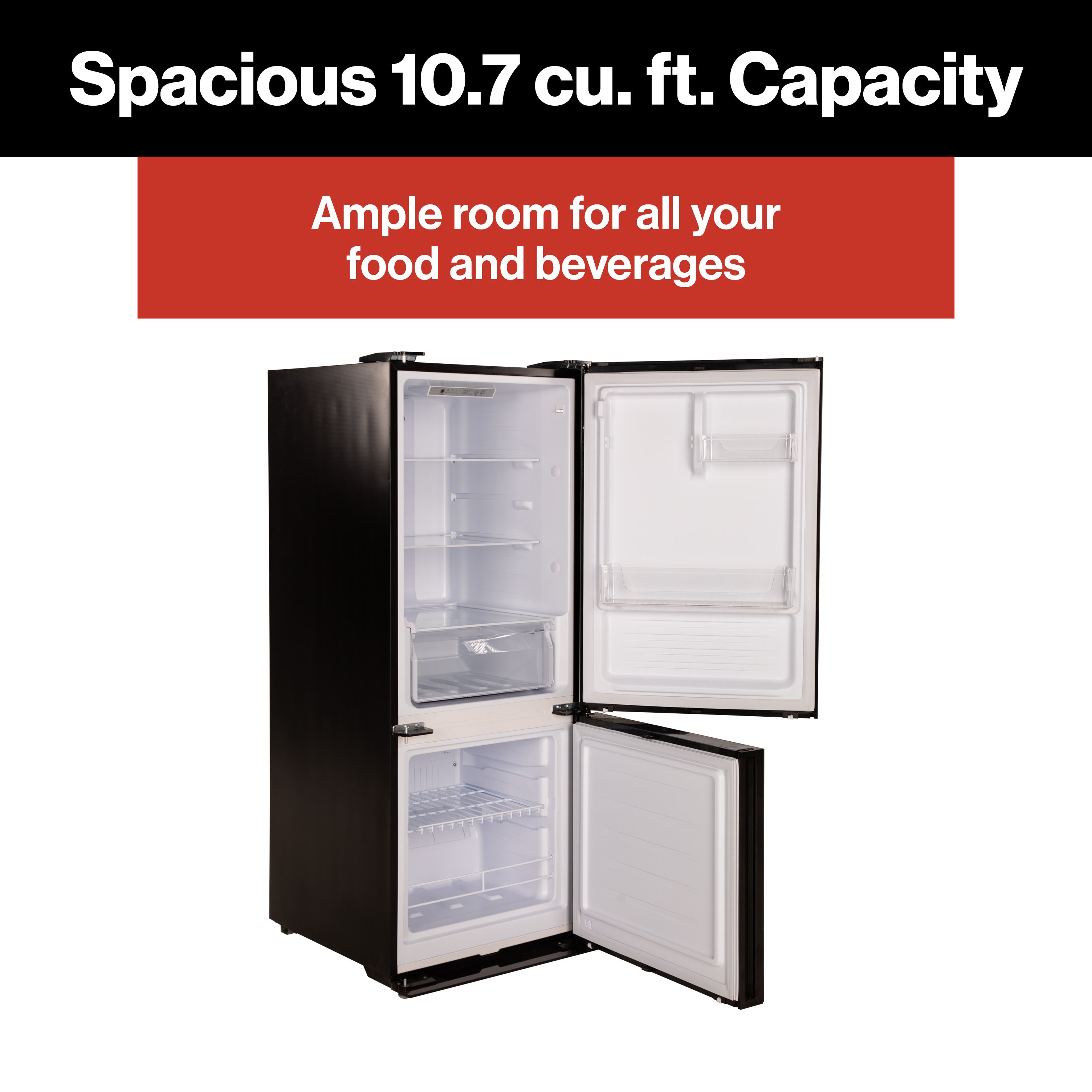 Furrion RV Refrigerator - 12V, 10.7 cu. ft., Dual Swing Doors, Bottom Door Freezer
