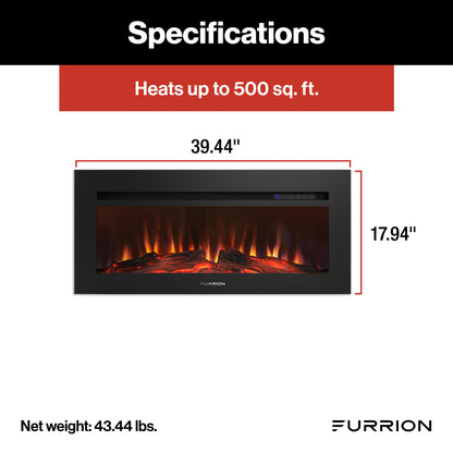 Furrion Built-In Electric RV Fireplace - Wood Platform