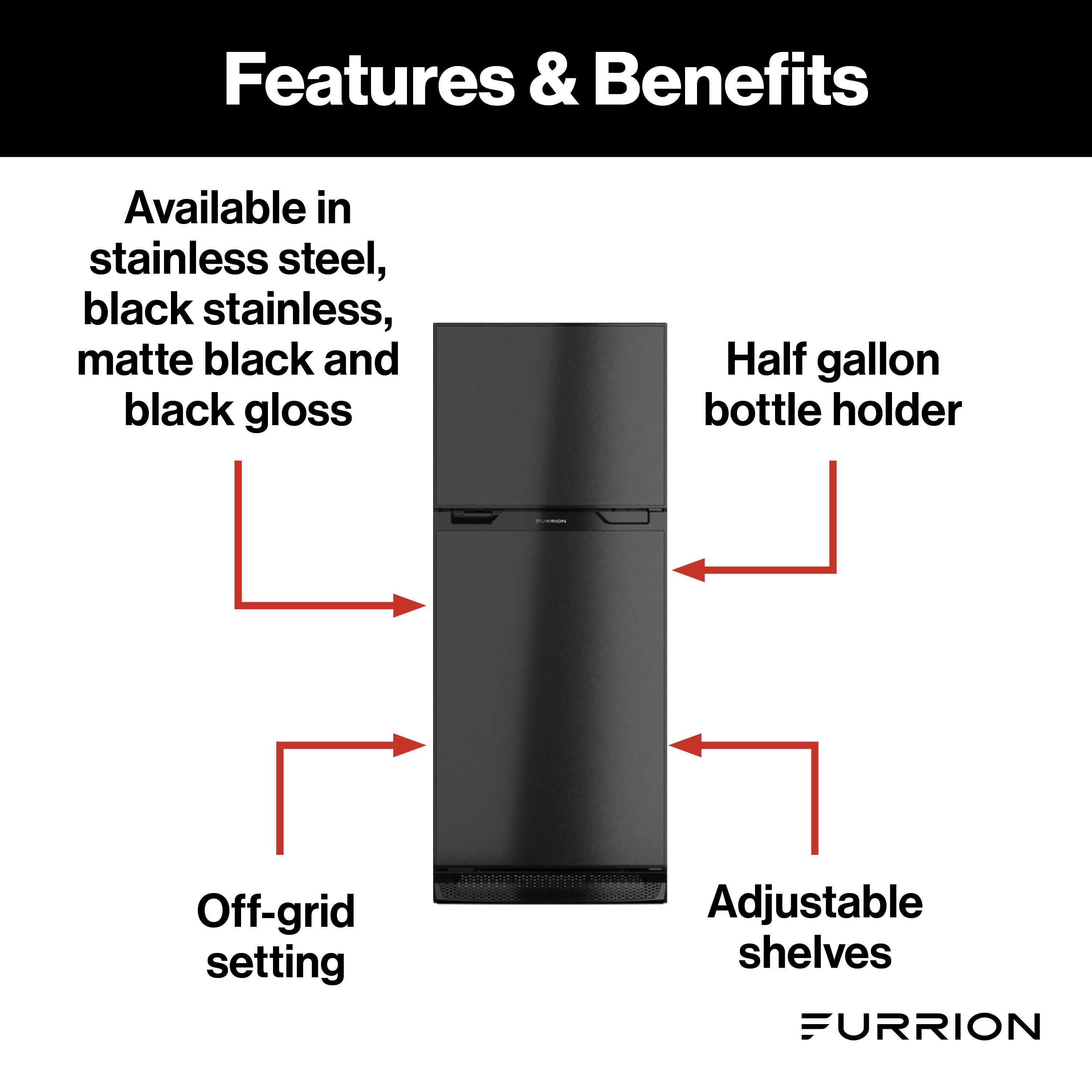 Furrion Arctic® 12V RV Refrigerator - 8 cu. Ft, No Panels
