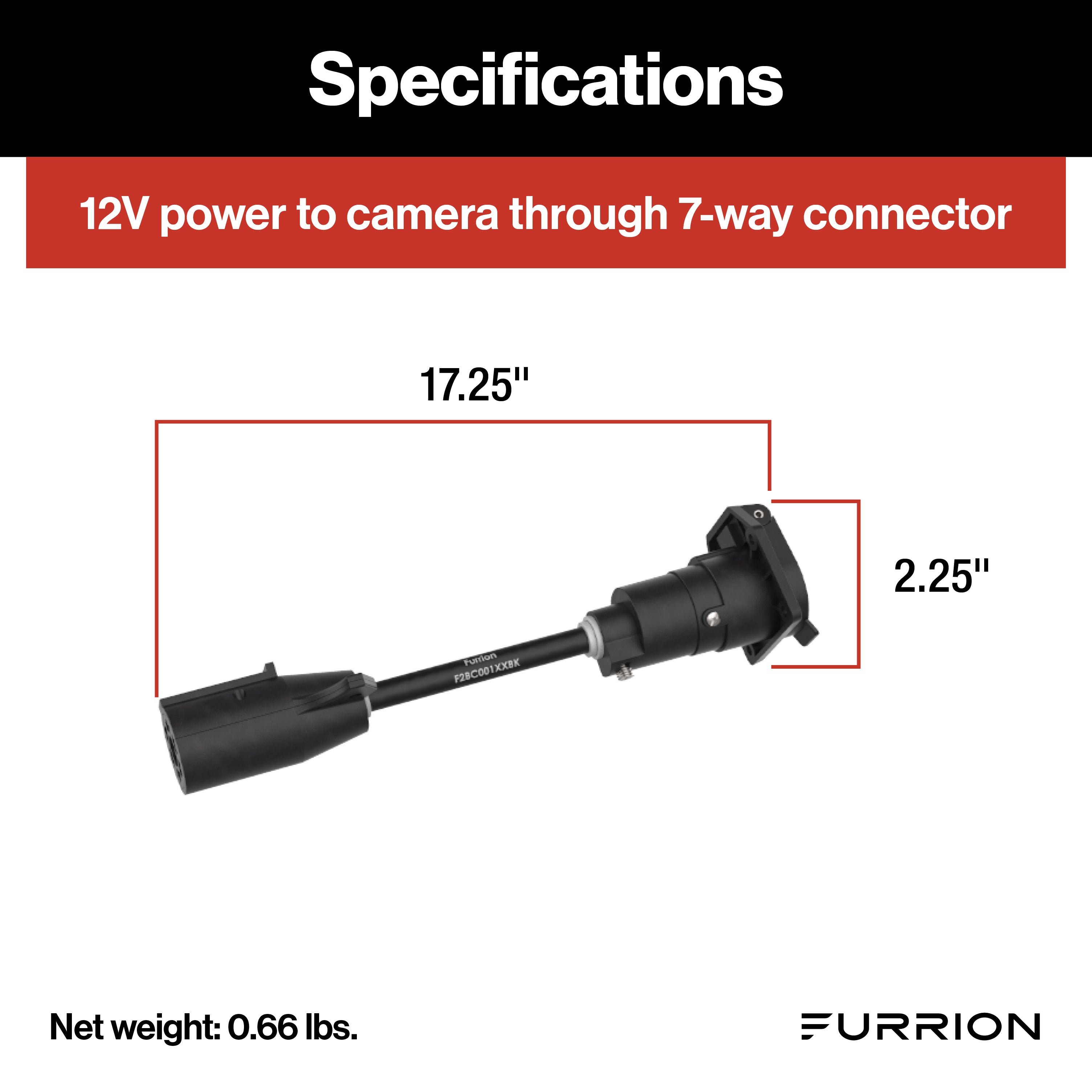 Furrion Vision S® 7-Way Adapter with Power Switch for RV Camera System #F2BC004XXBK
