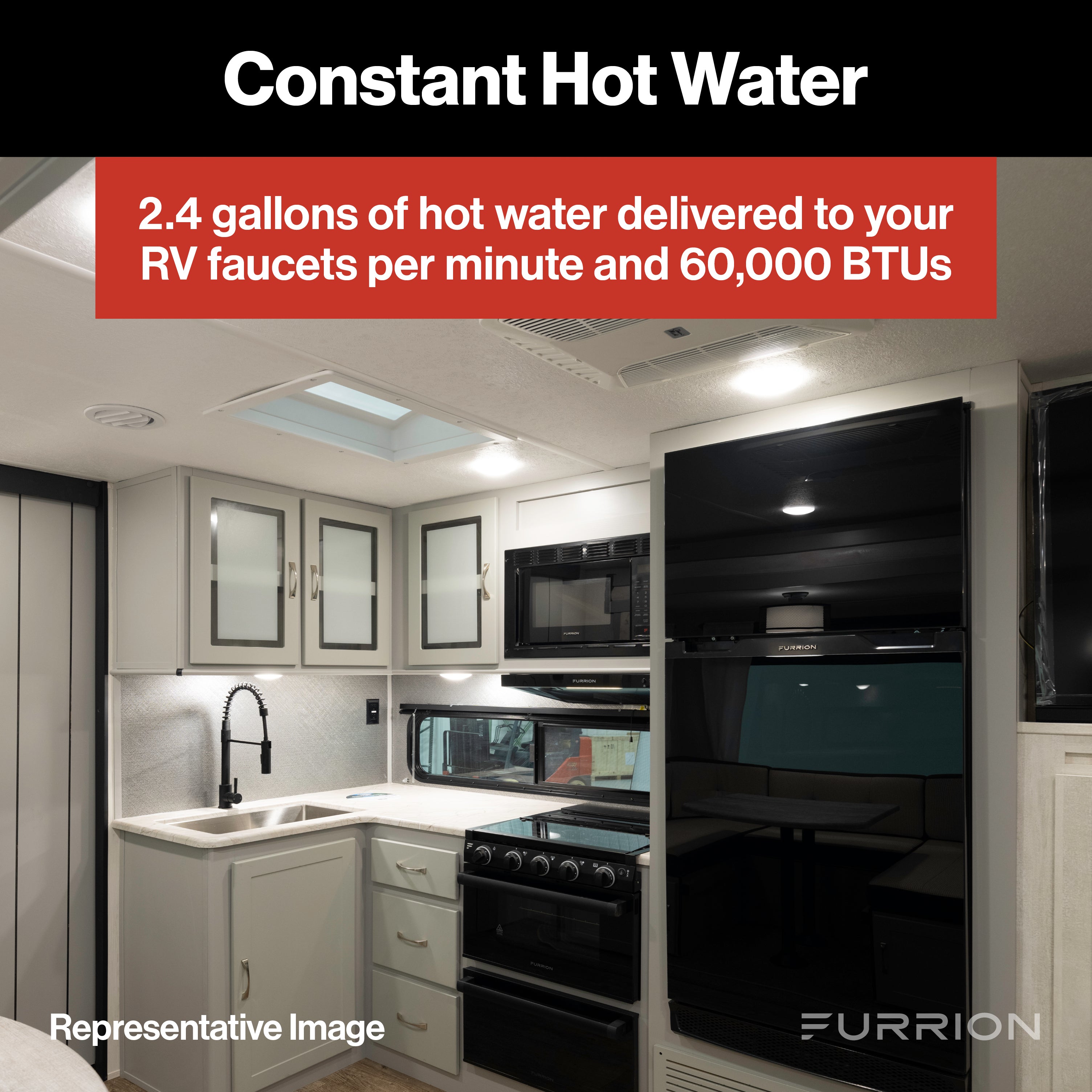 Furrion RV Tankless Gas Water Heater with Door - 2.4 GPM