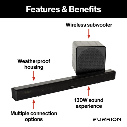 Furrion Aurora® 2.1 Outdoor Soundbar Speaker with Wireless Subwoofer #FSBNN30MX