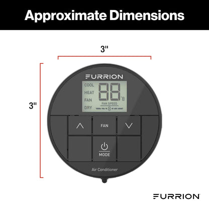 Furrion Chill® Standard Single-Zone Backlit LED RV Wall Thermostat - 2 Fan Speeds, Black (R410A Refrigerant Compatible) #FACW10ESSA-BL