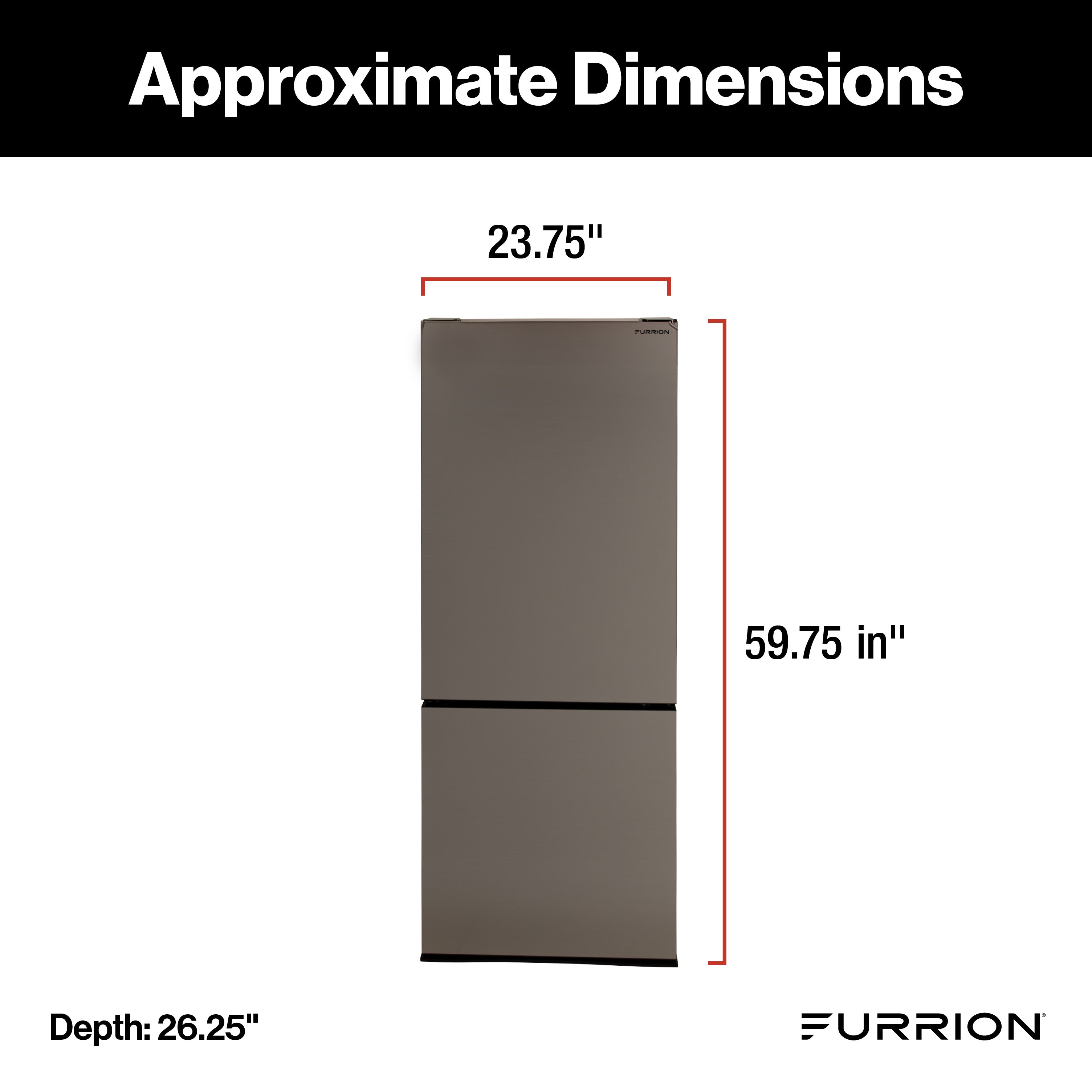Furrion RV Refrigerator - 12V, 10.7 cu. ft., Dual Swing Doors, Bottom Door Freezer