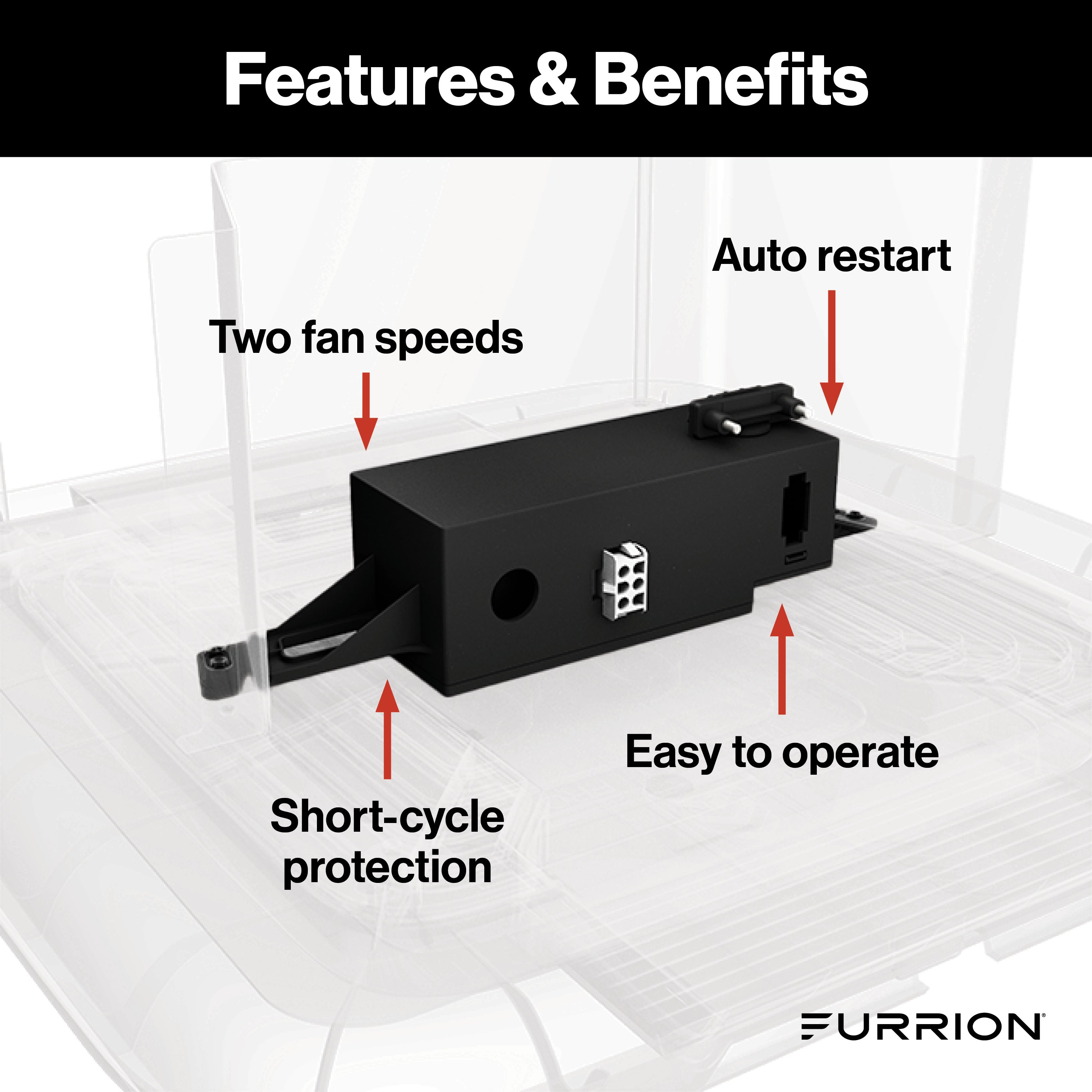 Furrion Chill® Standard Single-Zone RV Air Conditioner Controller - 2-Speed (R410A Refrigerant Compatible) #FACC10ESSA-BL