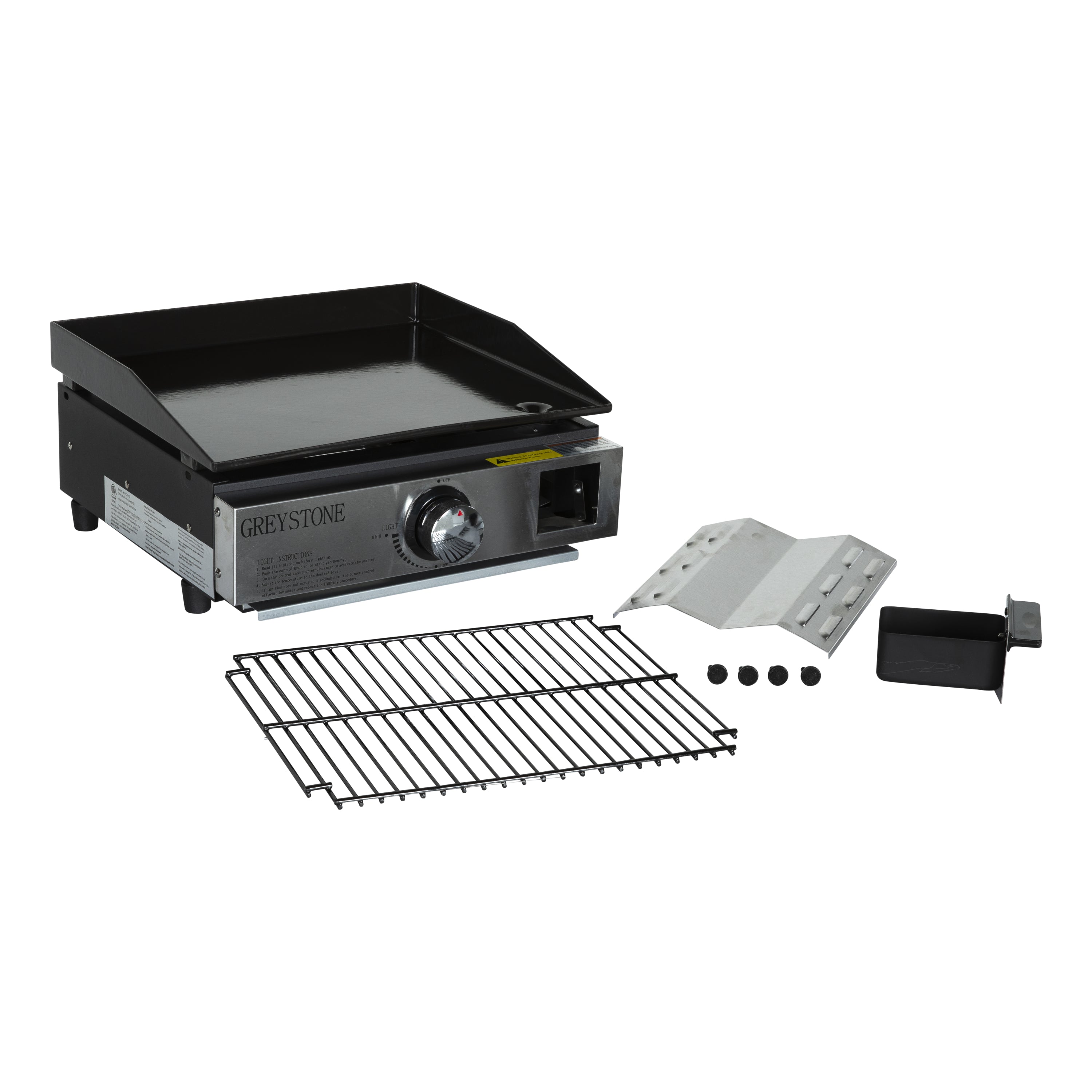 Greystone 17" Griddle/Grill Combo with Enamel Steel Cooking Plate & Grill Grate - 15,000 BTU LP Gas #BC1715D