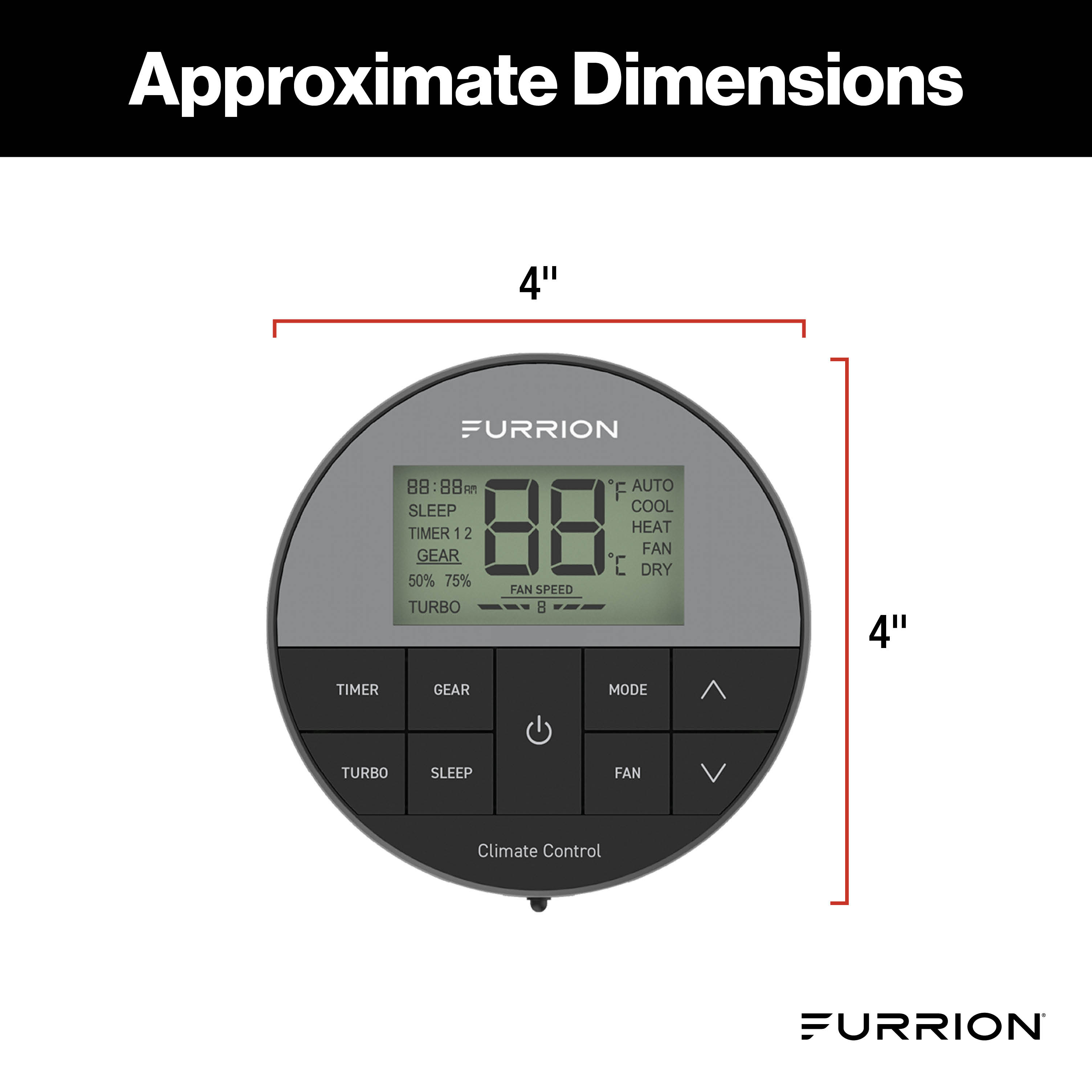 Furrion Chill® Cube Ducted RV Rooftop Air Conditioner Single-Zone Wall Thermostat #FACW13VSDA-BL-AM / FACC13VSD-AM